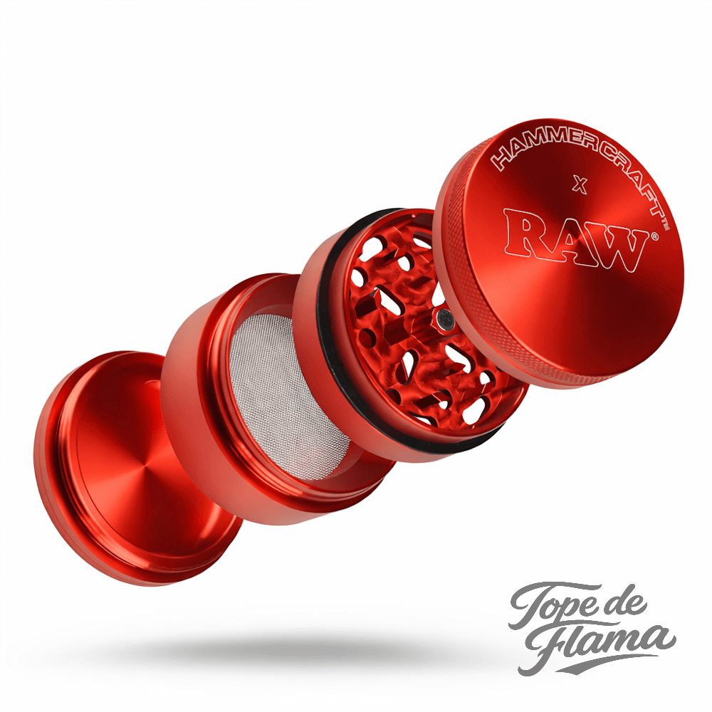Grinder RAW Hammercraft RED | 4 partes | 63 mm