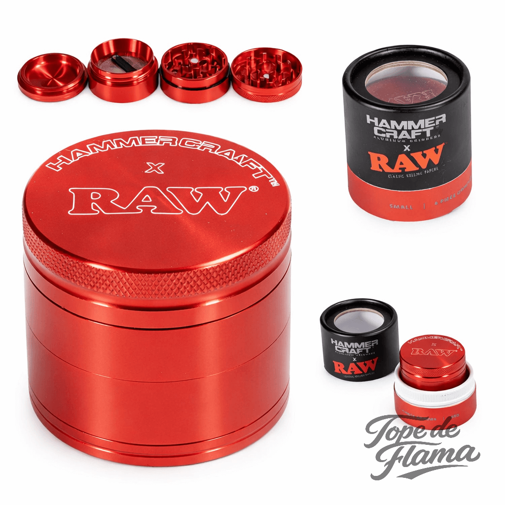 Grinder RAW Hammercraft RED | 4 partes | 63 mm