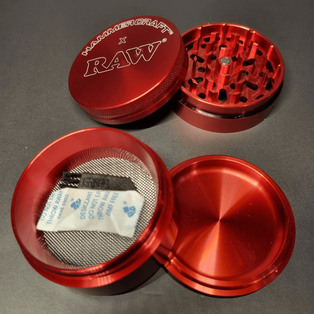 Grinder RAW Hammercraft RED | 4 partes | 63 mm