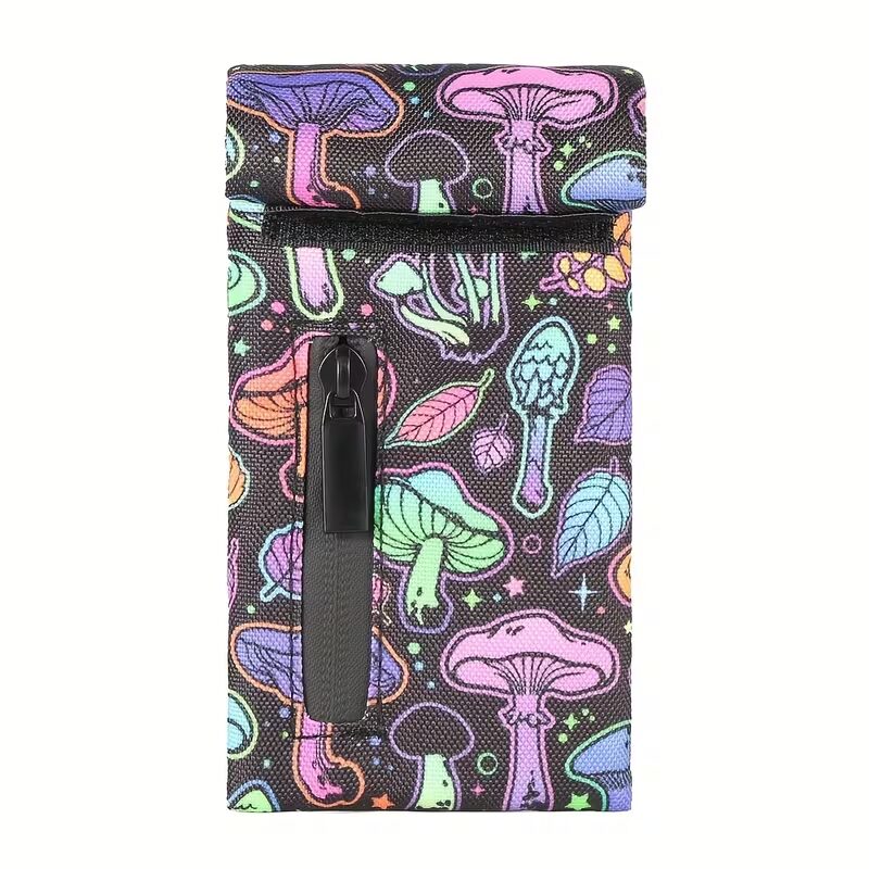 Estuche Smell Proof con Velcro Hongos Psicodélicos