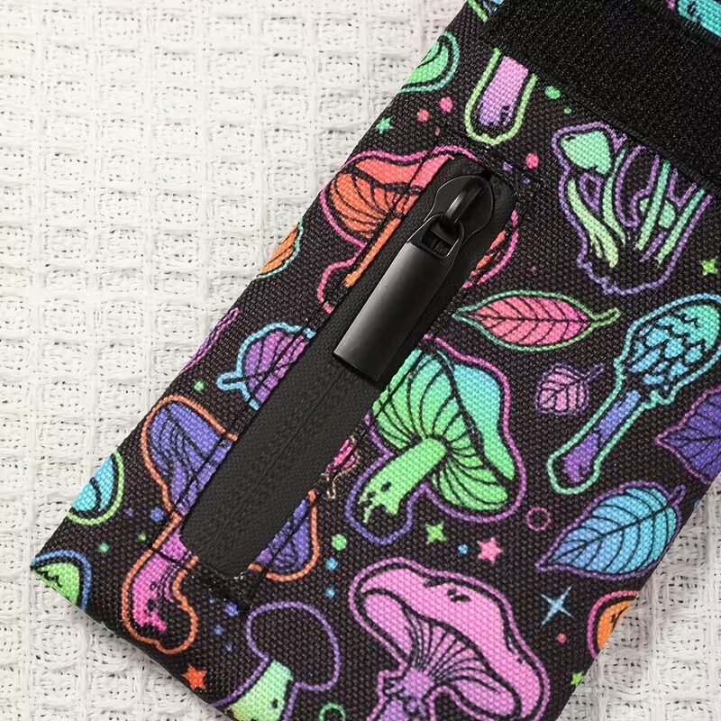 Estuche Smell Proof con Velcro Hongos Psicodélicos