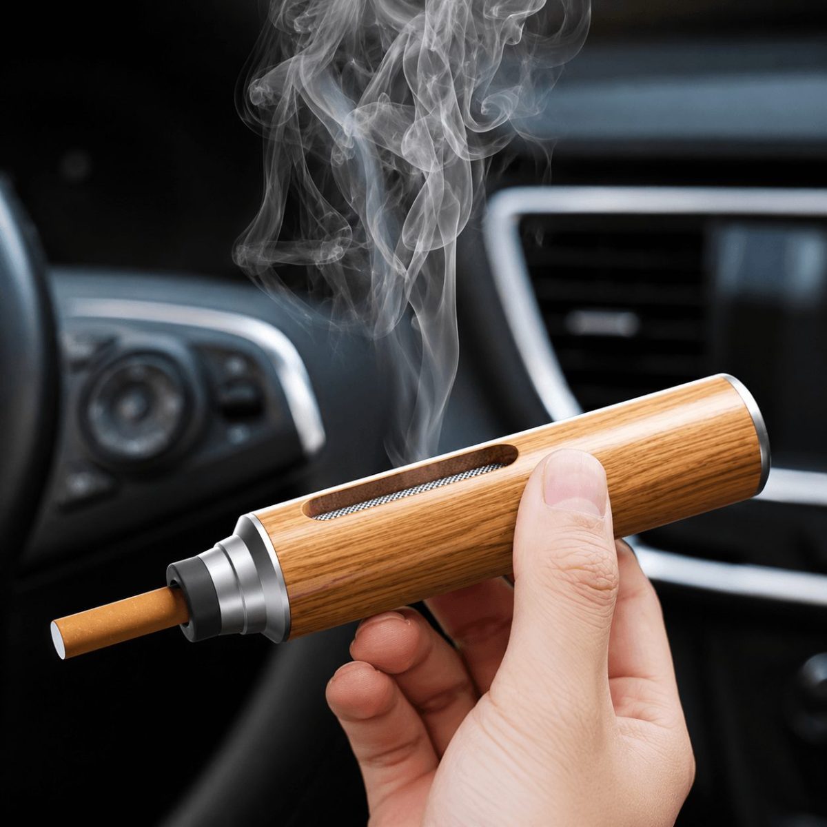 Cenicero Portátil de Madera para Auto