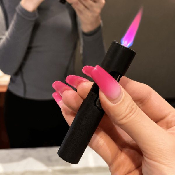 Mini encendedor antorcha de llama rosa