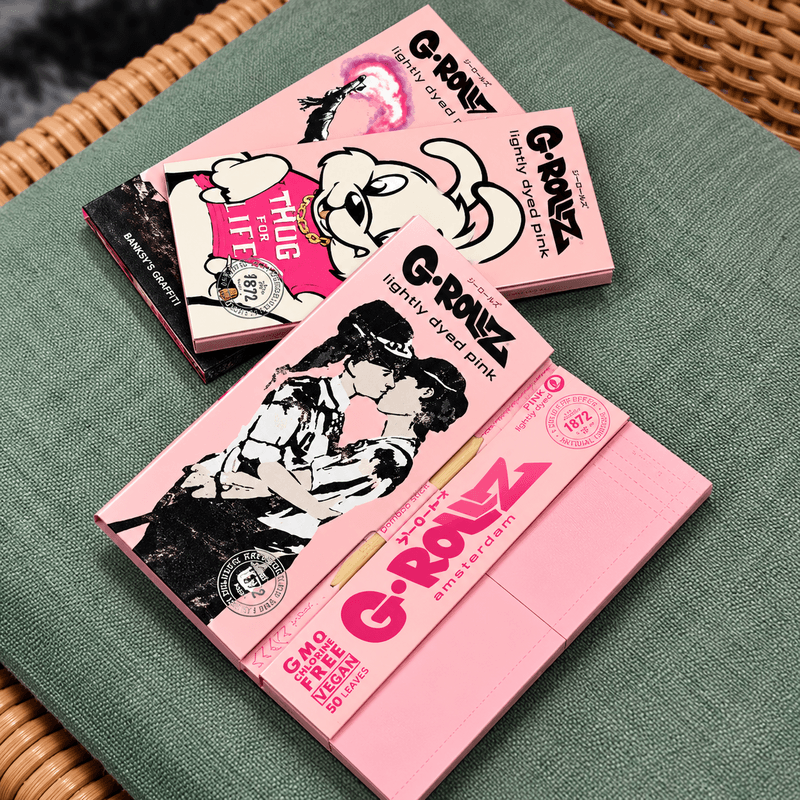 Papelillos G-Rollz King Size + Tips + Bandeja edición Banksy